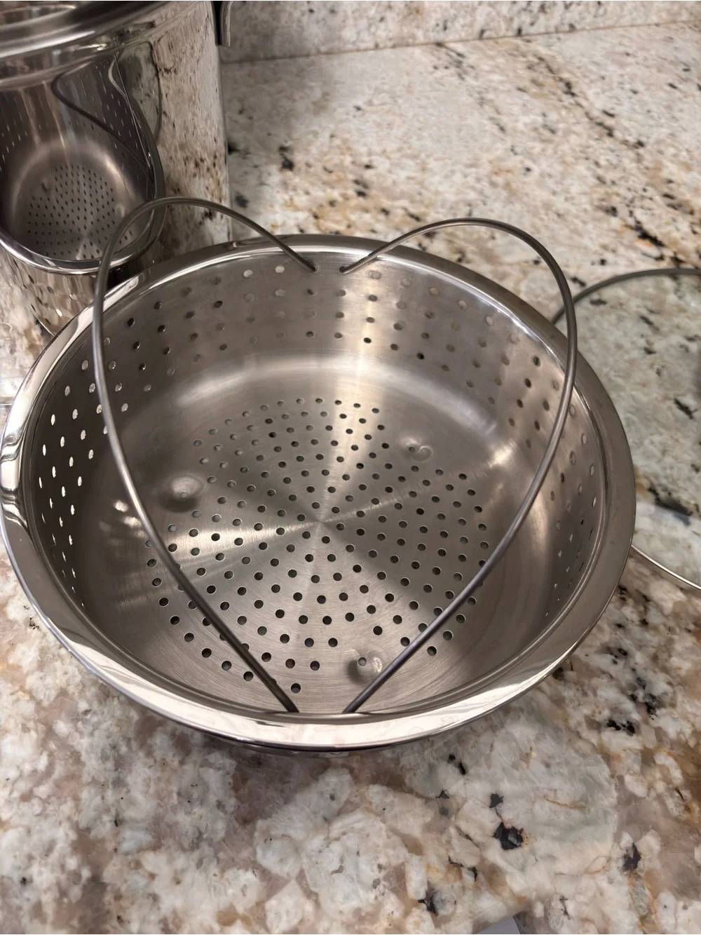BERNDES Germany Crate And Barrel 10 Quart Stock Pot/Dual Strainers. Spec Edition